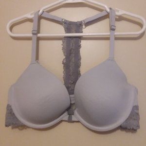 Flirtitude T-Shirt Bra Size 34B Gray Front Snap Closure Underwire Lt. Padded